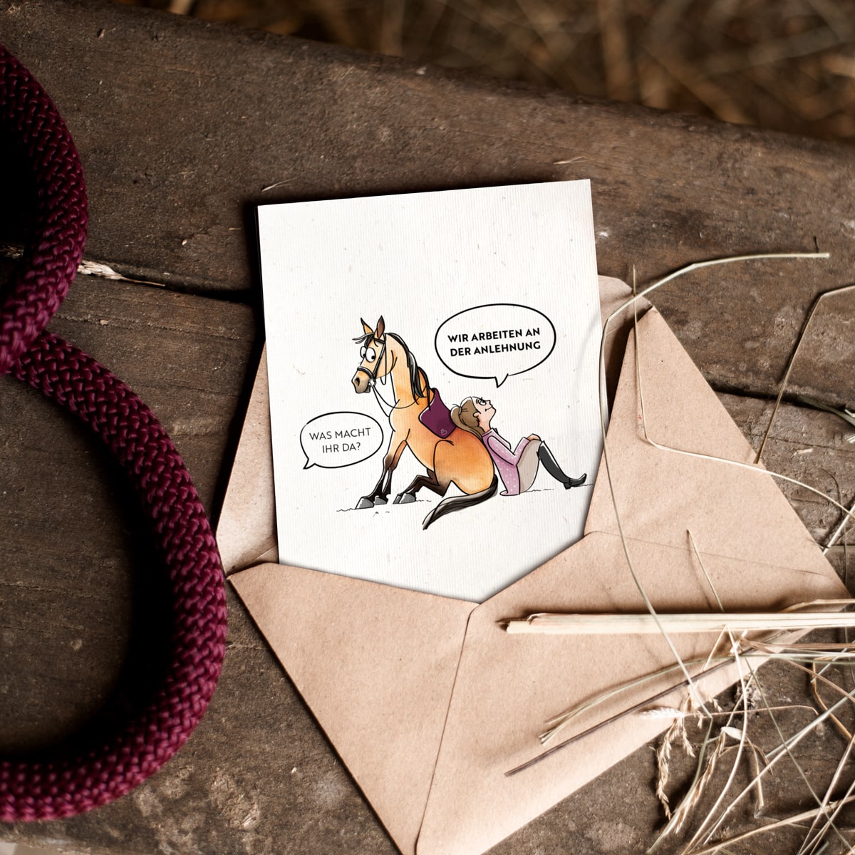 Strohpapier-Postkarte "Anlehnung"