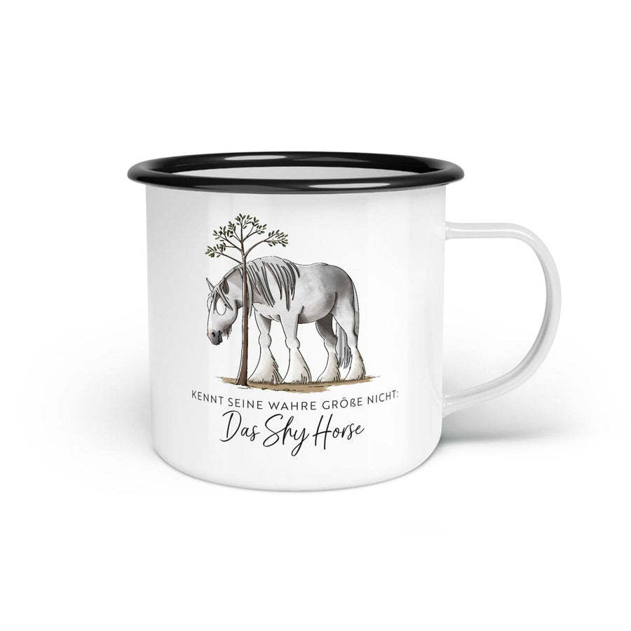 Emaille-Tasse "Shy Horse"