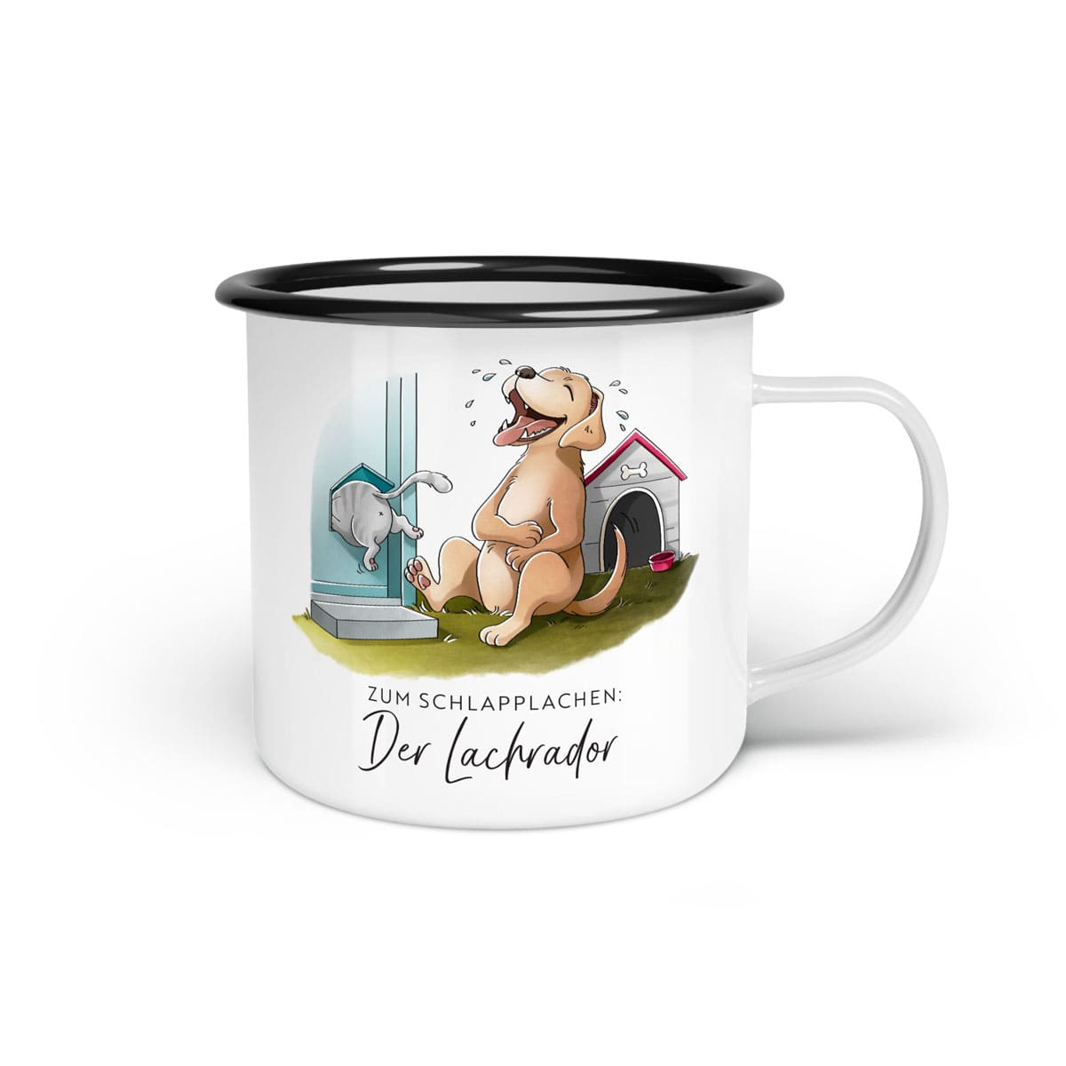 Emaille-Tasse "Lachrador"