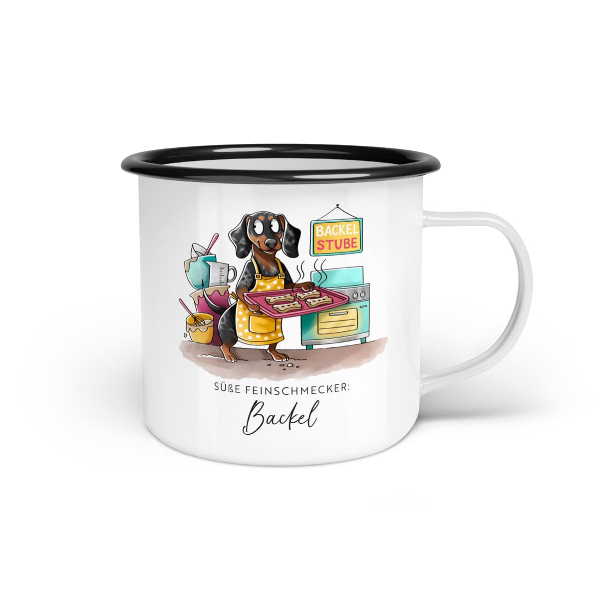 Emaille-Tasse "Backel"
