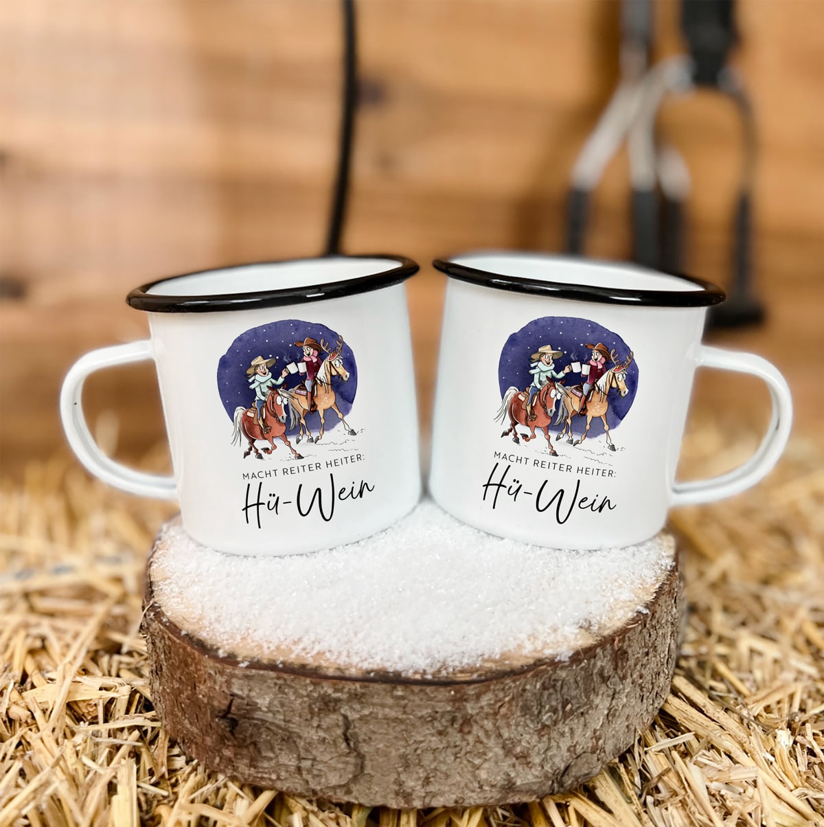 2er-Set "Hü-Wein" | Emaille | Western