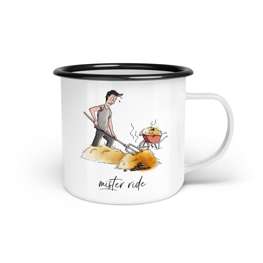 Emaille-Tasse "Mister ride"