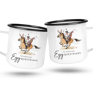 Emaille-Tassen Set "Egg-questrians"