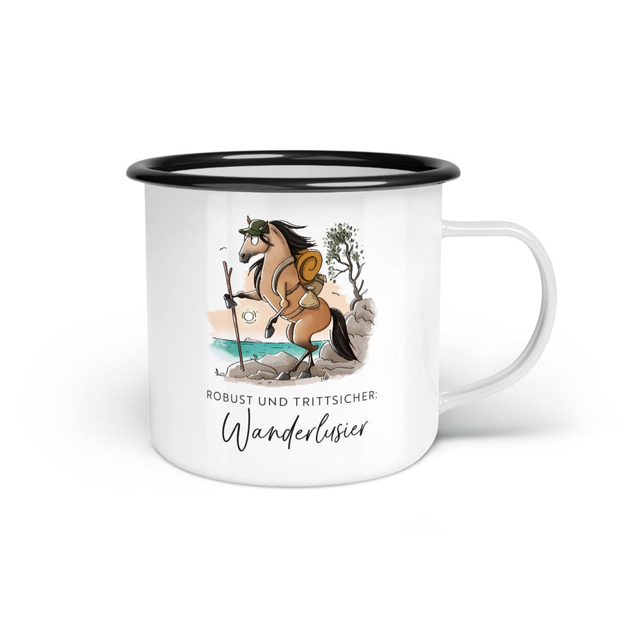 Emaille-Tasse "Wanderlusier"