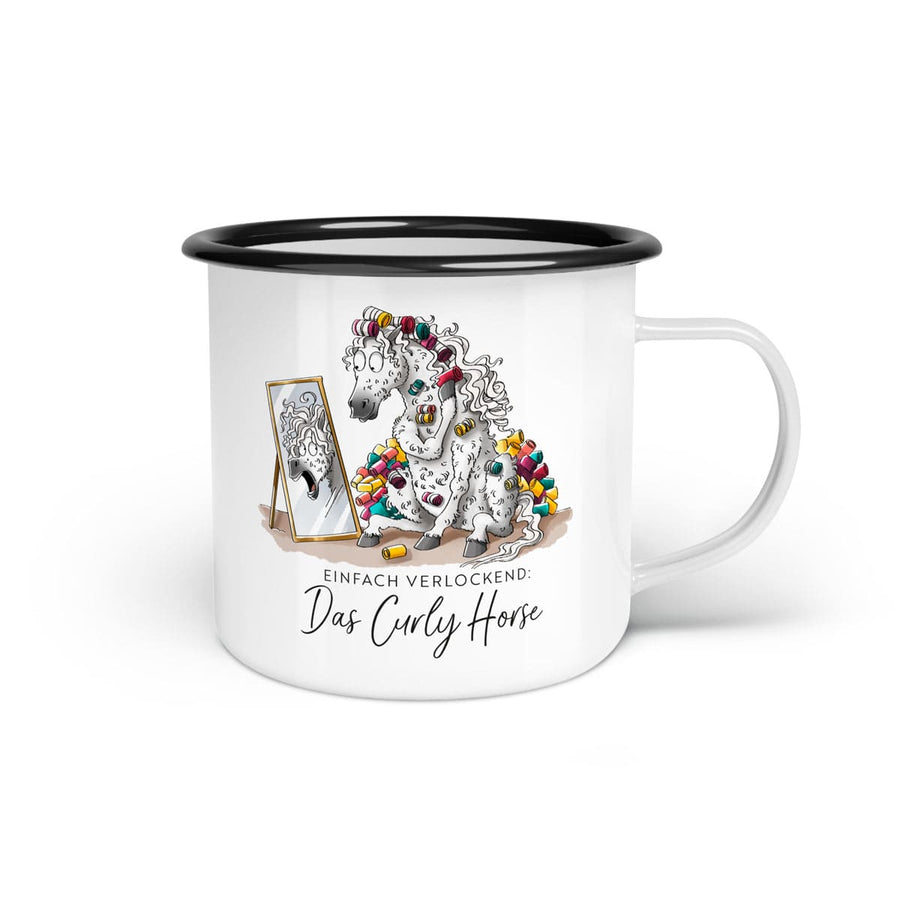 Emaille-Tasse "Curly Horse"