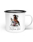 Emaille-Tasse "Drum-Horse"