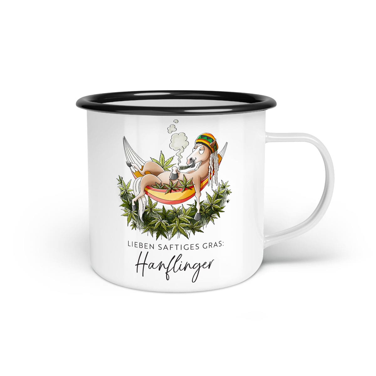 Emaille-Tasse "Hanflinger"