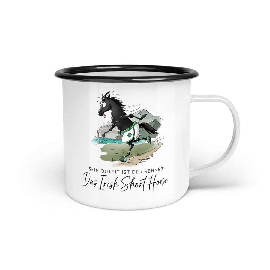 Emaille-Tasse "Irish Short Horse"