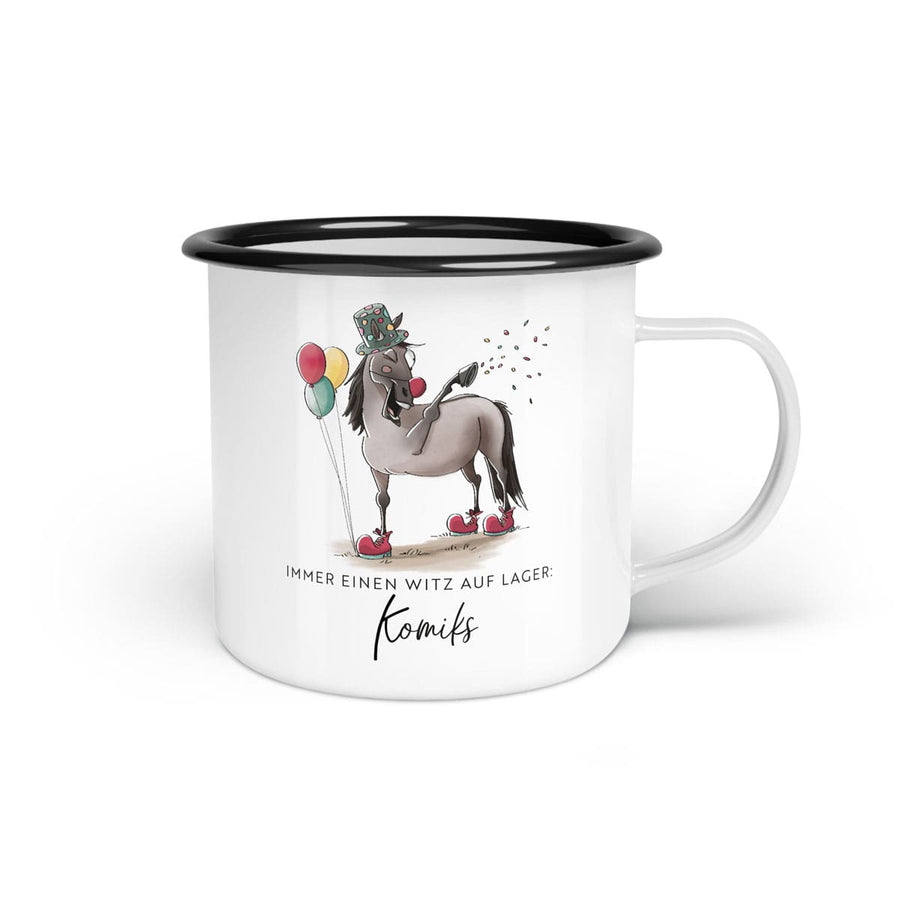 Emaille-Tasse "Komiks"