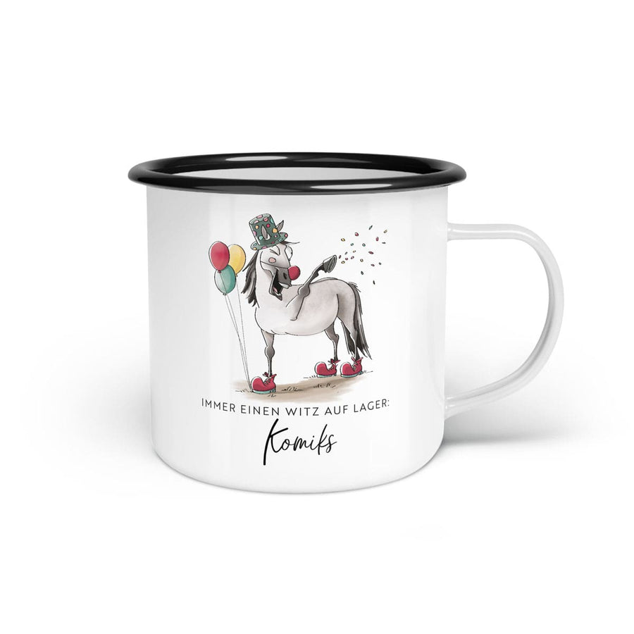 Emaille-Tasse "Komiks"