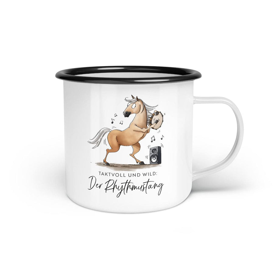 Emaille-Tasse "Rhythmustang"