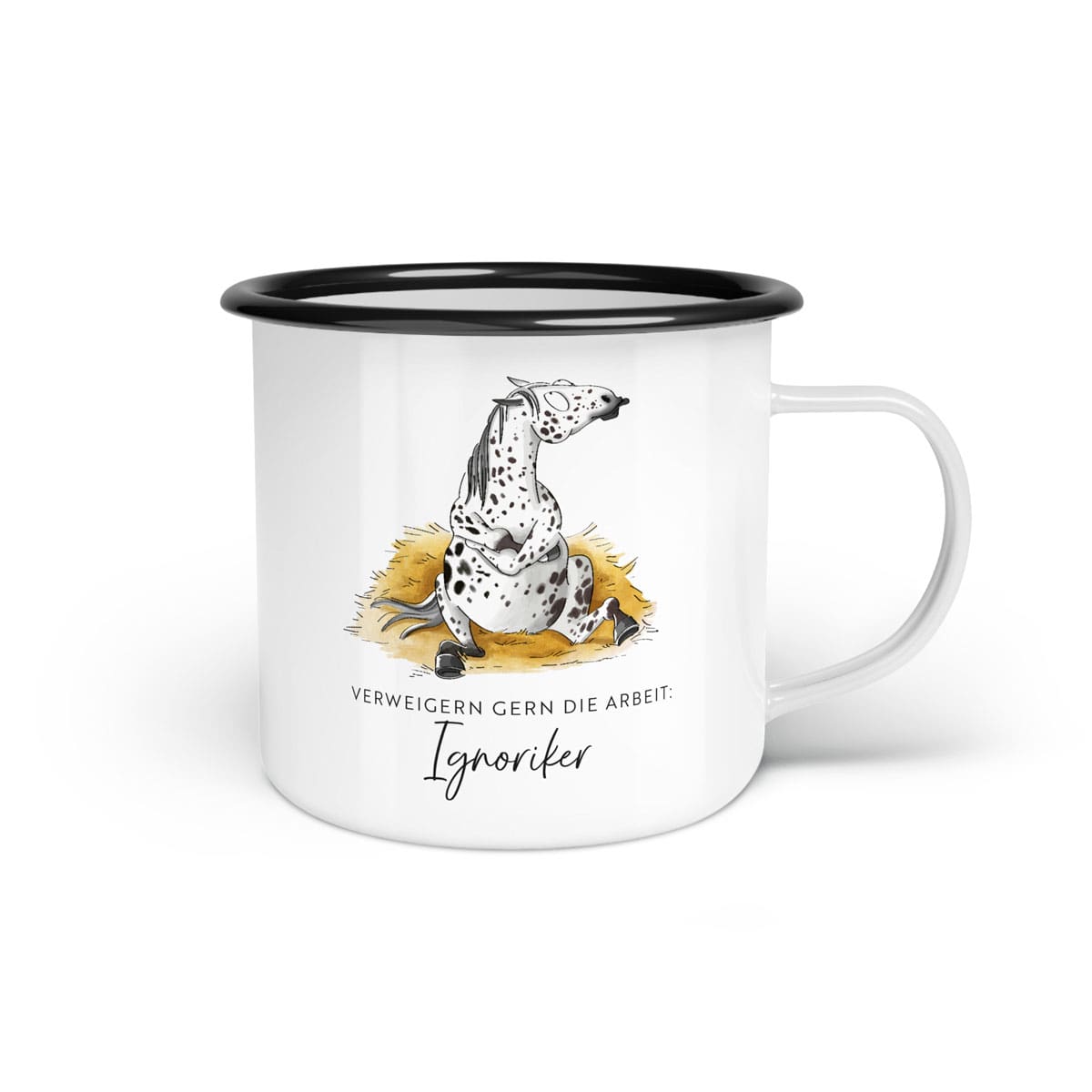 Emaille-Tasse "Ignoriker"