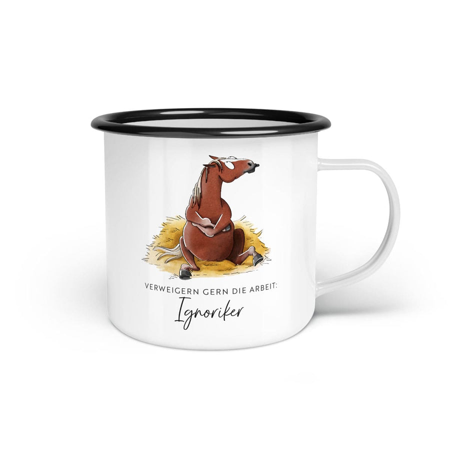 Emaille-Tasse "Ignoriker"