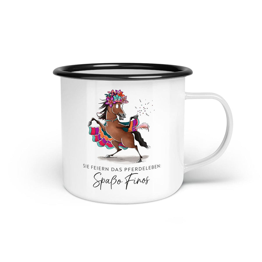 Emaille-Tasse "Spaßo Finos"