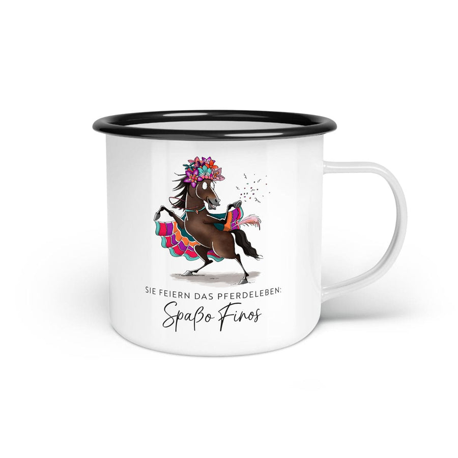 Emaille-Tasse "Spaßo Finos"