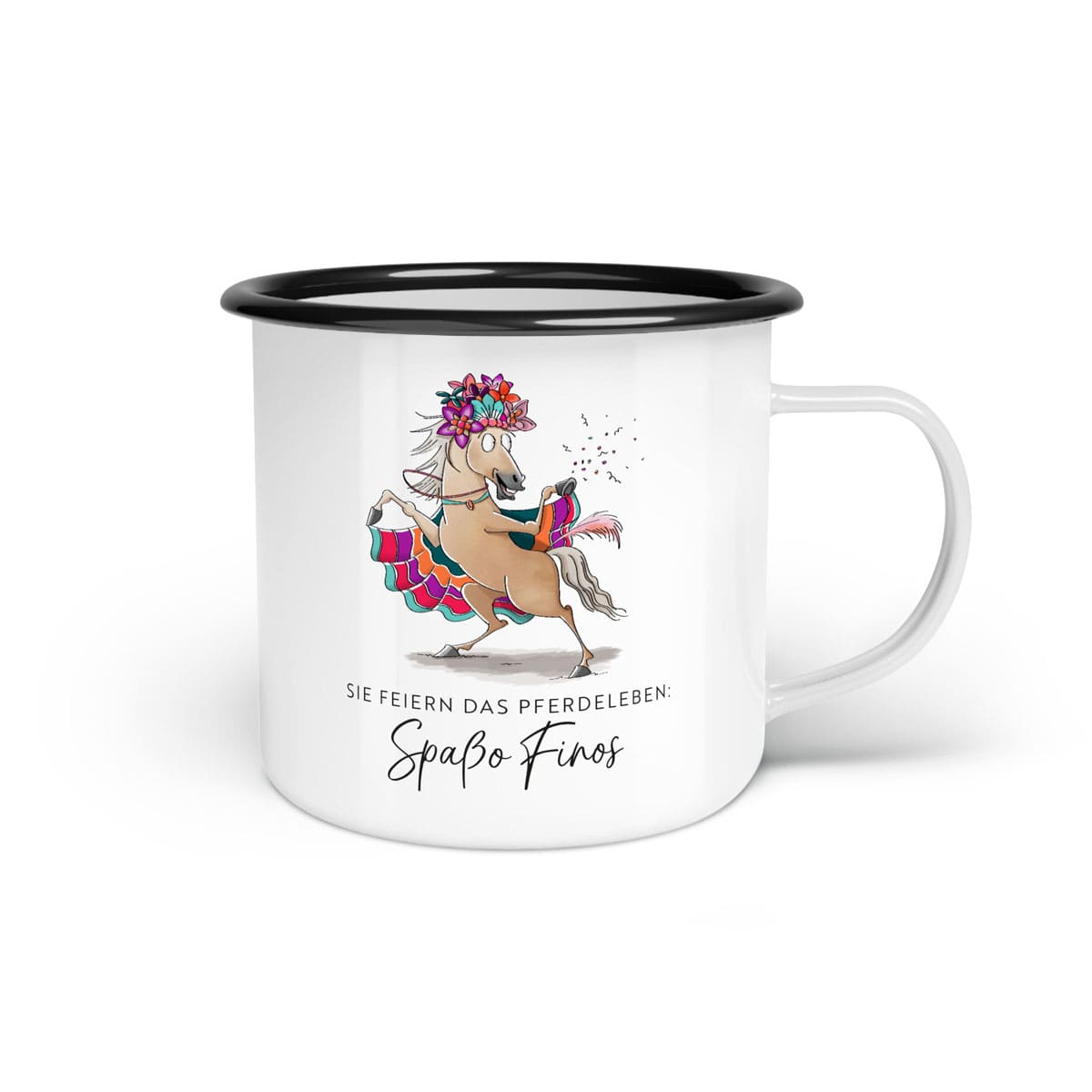 Emaille-Tasse "Spaßo Finos"