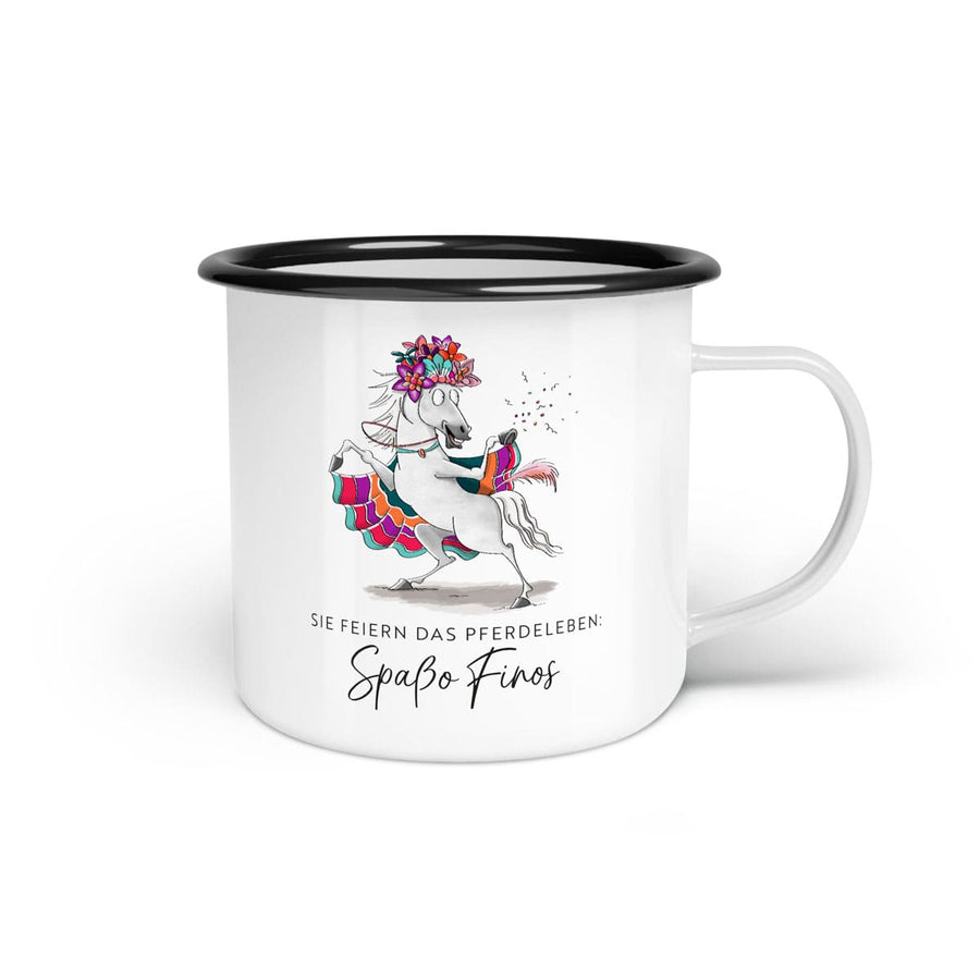 Emaille-Tasse "Spaßo Finos"