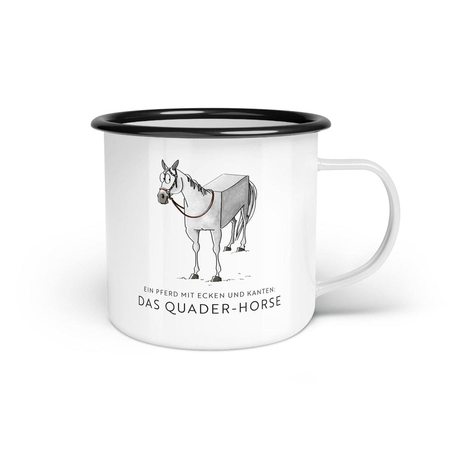 Emaille-Tasse "Quader-Horse"