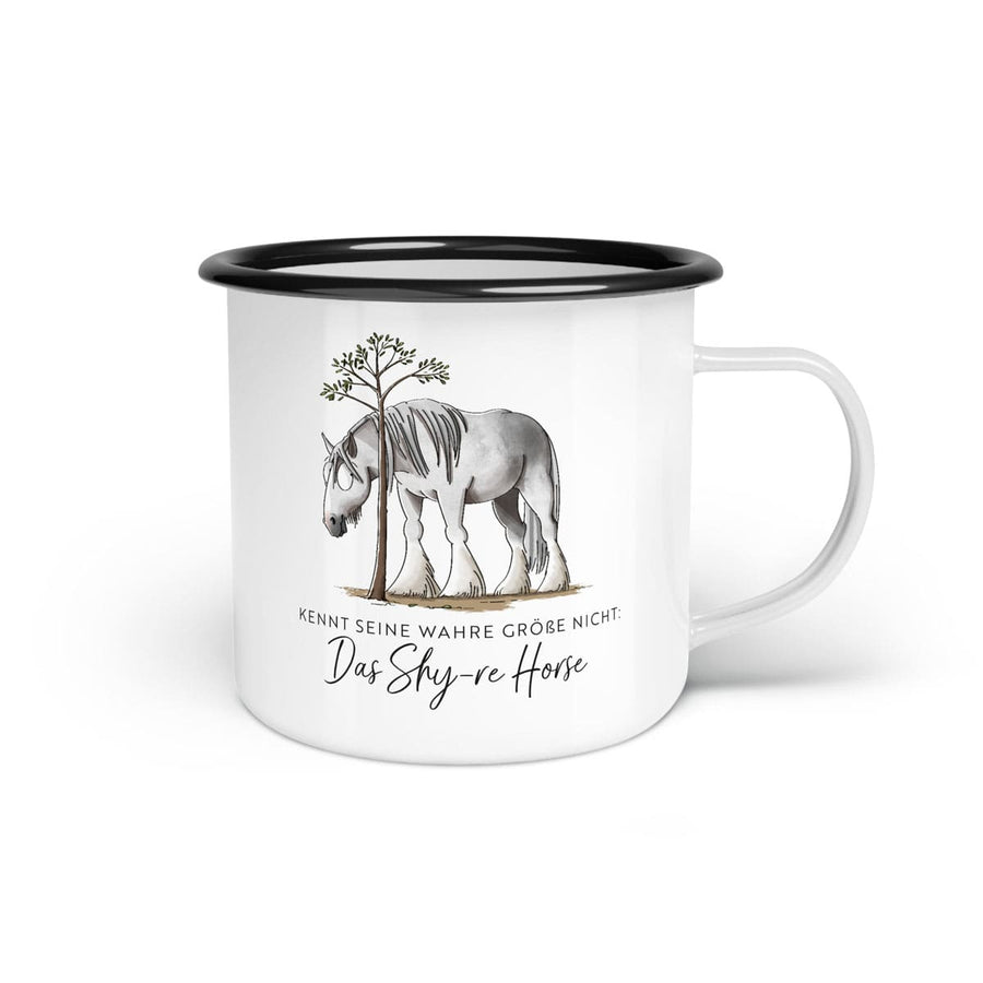 Emaille-Tasse "Shy Horse"