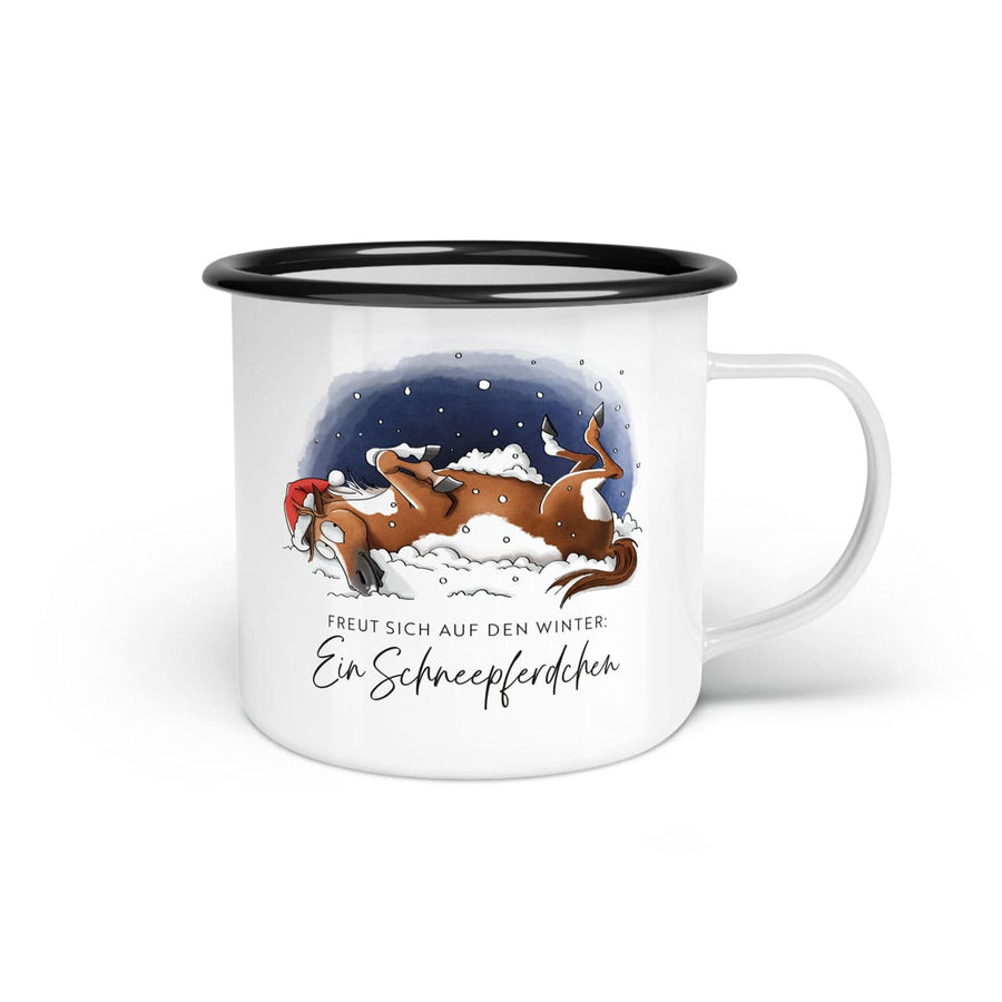 Emaille-Tasse "Schneepferdchen"