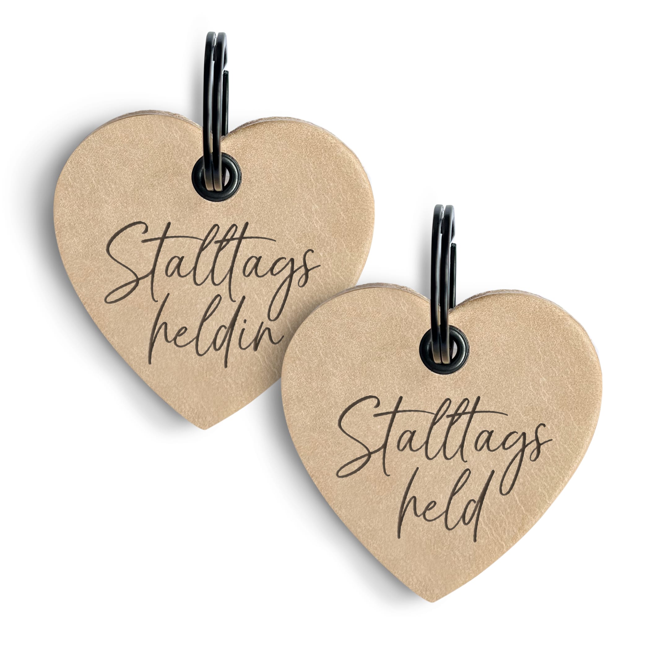 Lederanhänger-Set "Stalltagsheldin & Stalltagsheld"