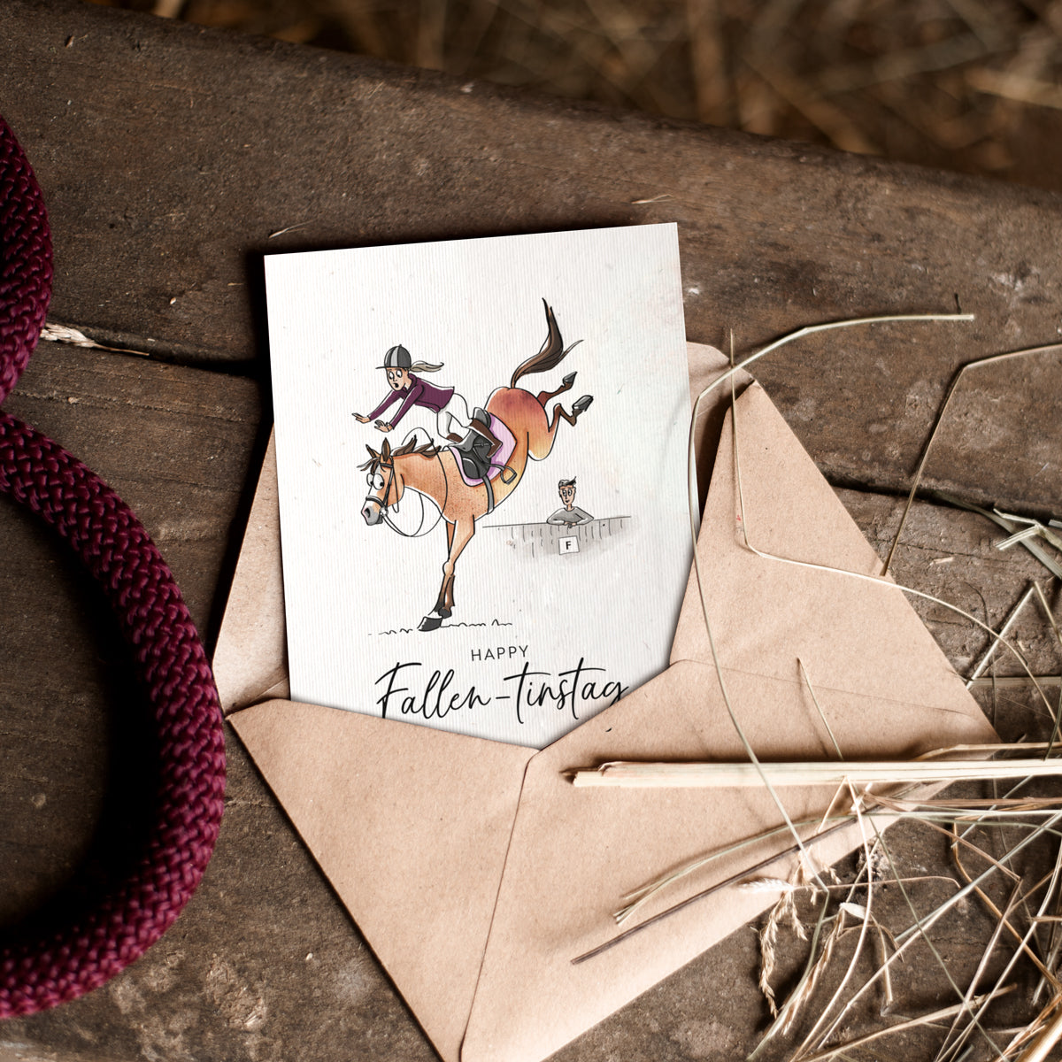 Strohpapier-Postkarte "Fallen-tinstag"