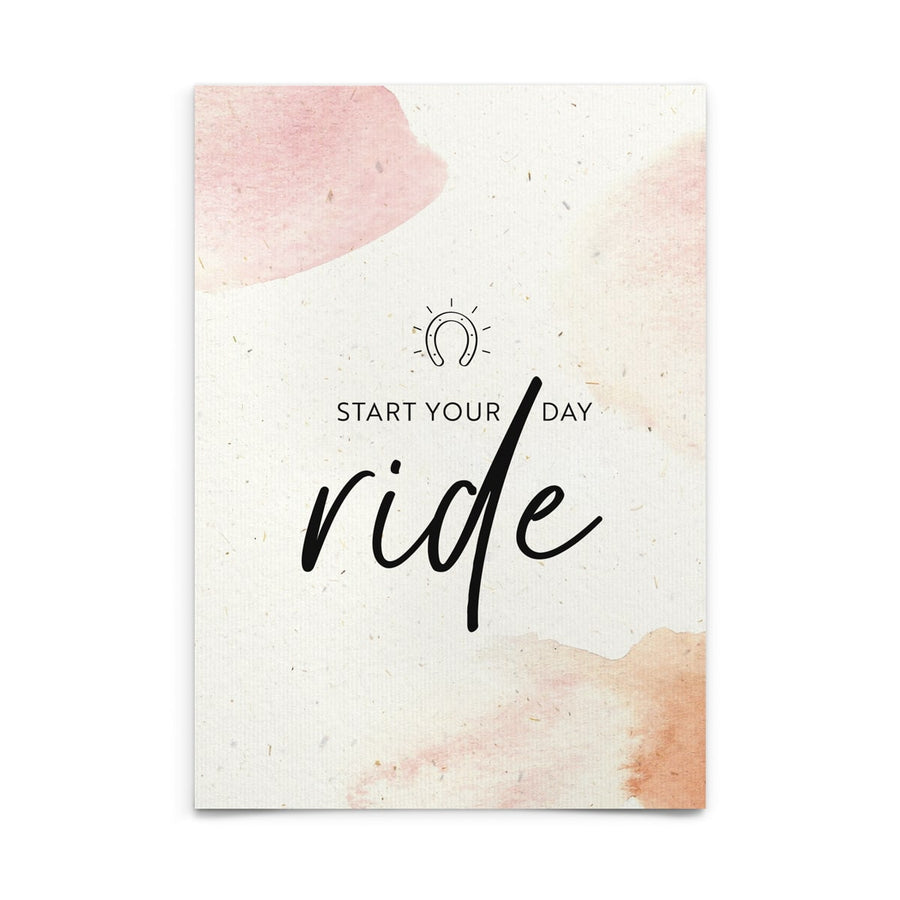 Strohpapier-Postkarte "Start your day ride"
