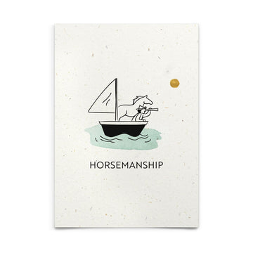 Strohpapier-Postkarte "Horsemanship"