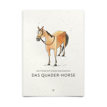 Strohpapier-Postkarte "Quader-Horse"