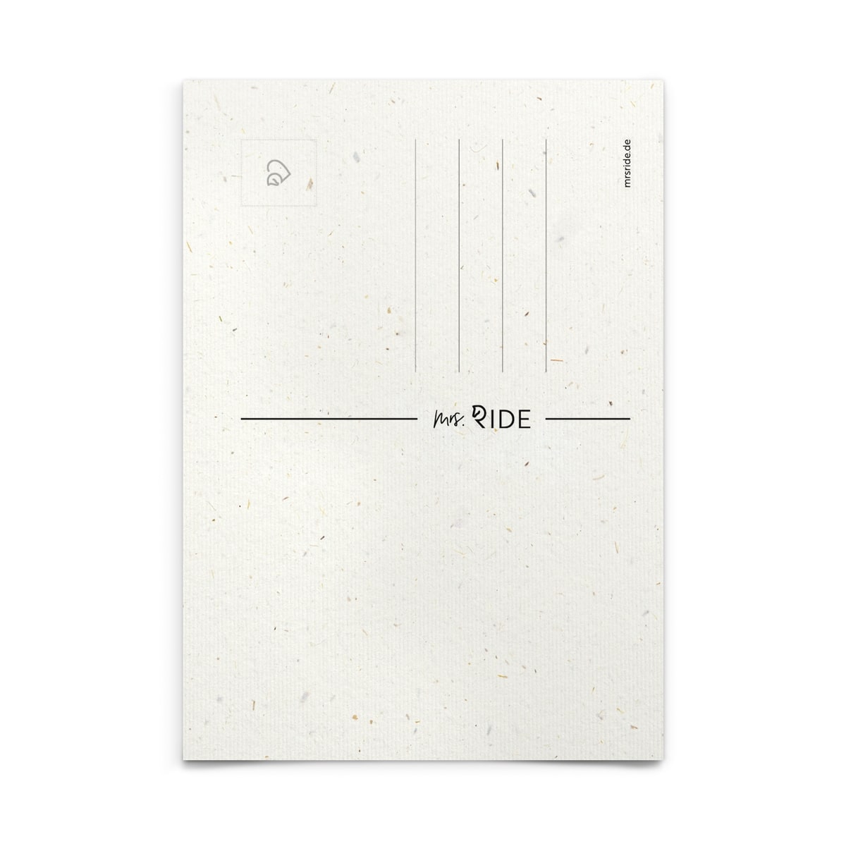 Strohpapier-Postkarte "I am mrs. ride"