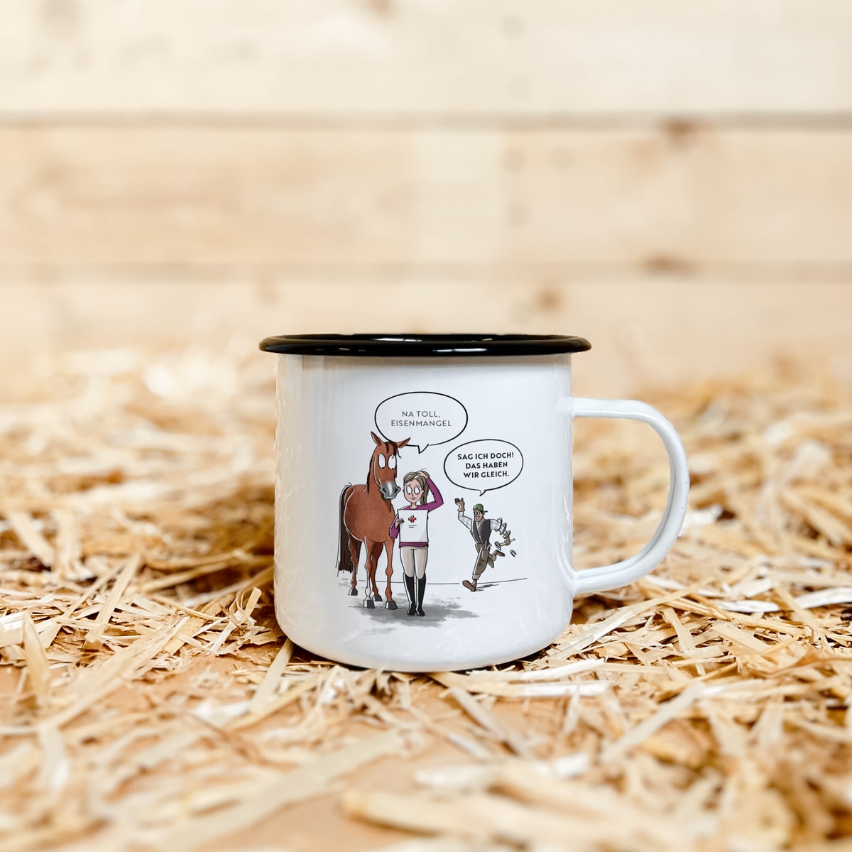 Emaille-Tasse "Eisenmangel"