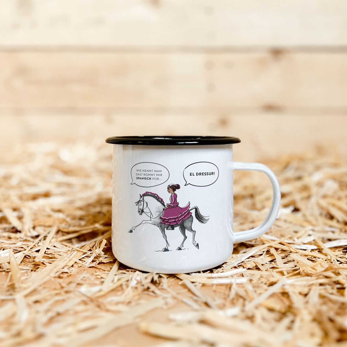 Emaille-Tasse "El-Dressur"