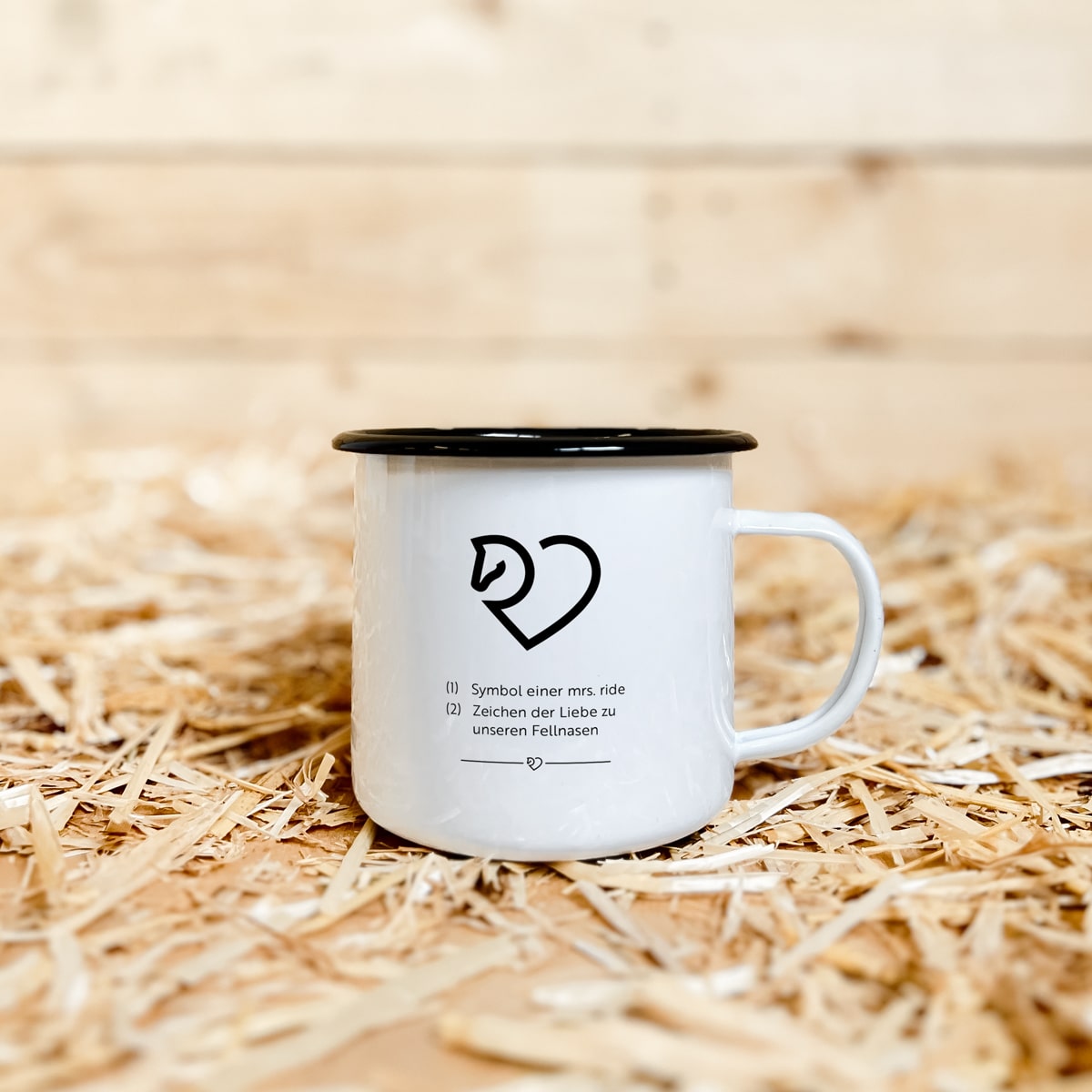 Emaille-Tasse "Fellnasenliebe"