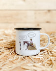 Emaille-Tasse "It's reining"