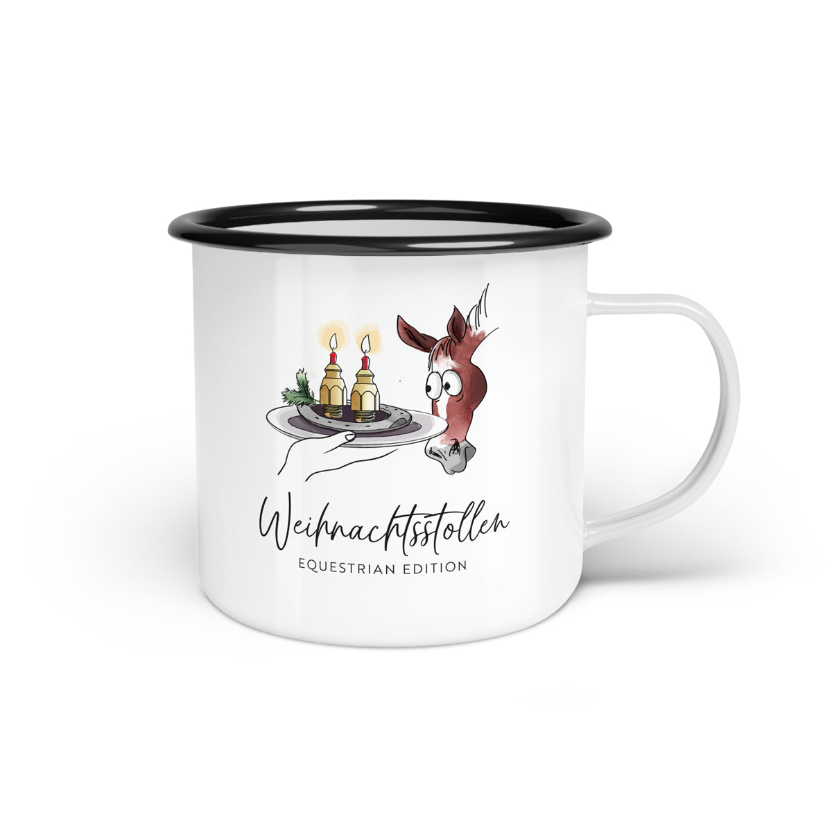 Emaille-Tasse "Weihnachtsstollen"